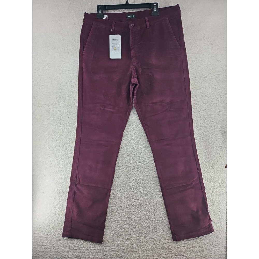 NWT Golfino Men's MULLIGAN TROUSERS CORDUROY 5369316 451 Maroon US 38/34  NEW